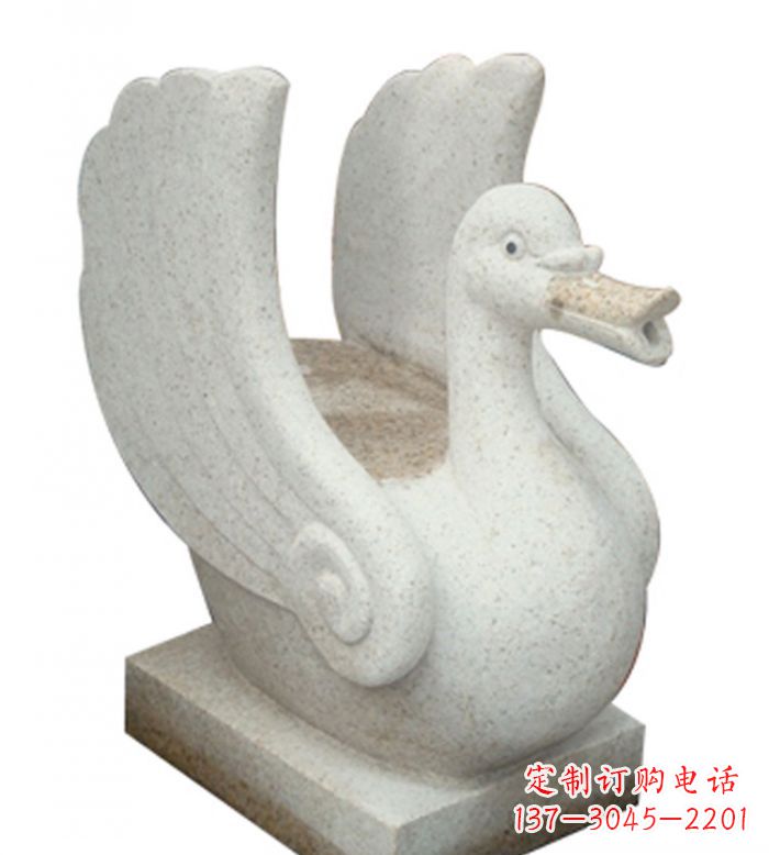 太原小区景观大理石天鹅喷泉石雕 (2)