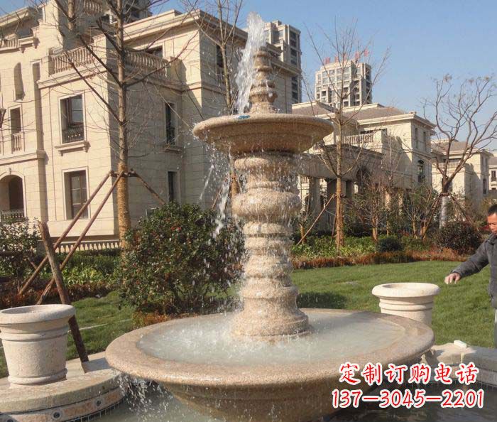 太原小区景观多层喷泉石雕 (2)