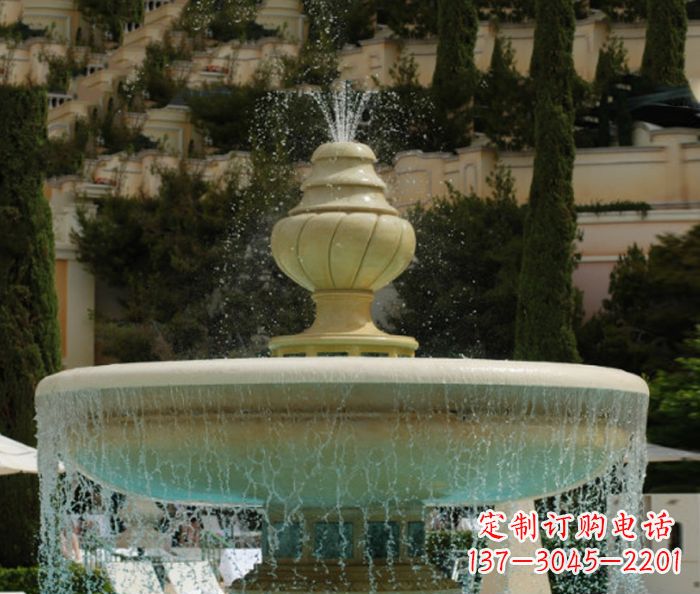 太原小区景观多层喷泉石雕_2