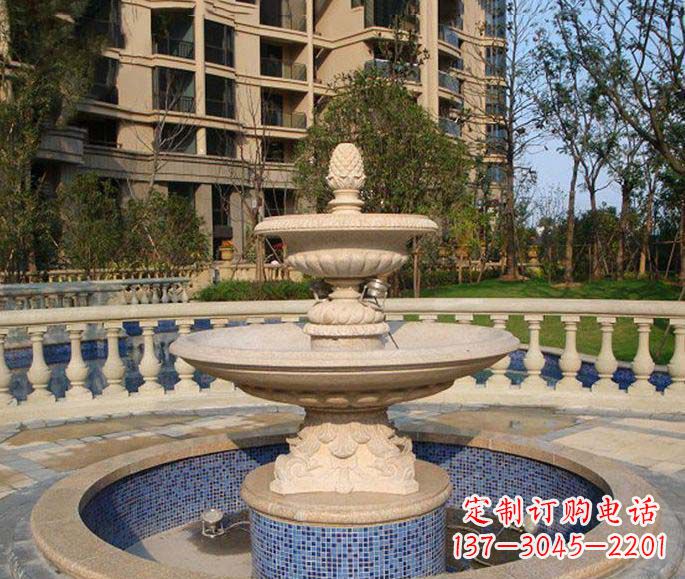 太原小区景观多层喷泉石雕