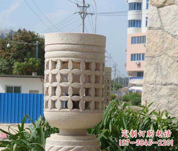 太原小区景观镂空石灯石雕
