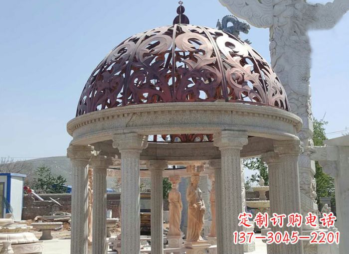 太原小区欧式圆顶凉亭石雕 (3)