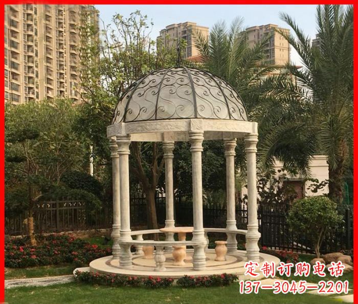 太原小区欧式圆顶凉亭石雕 (2)