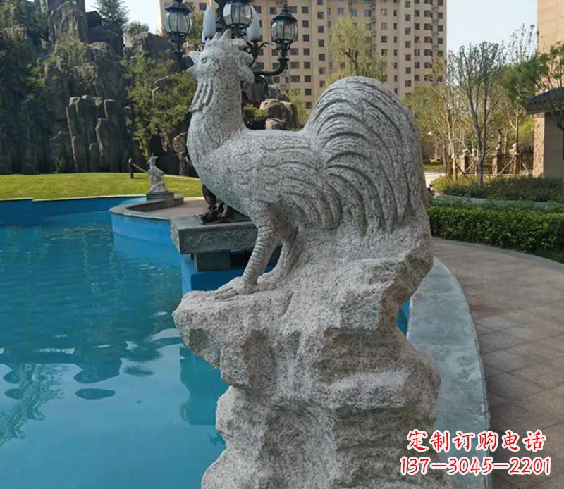 太原小区十二生肖鸡动物石雕
