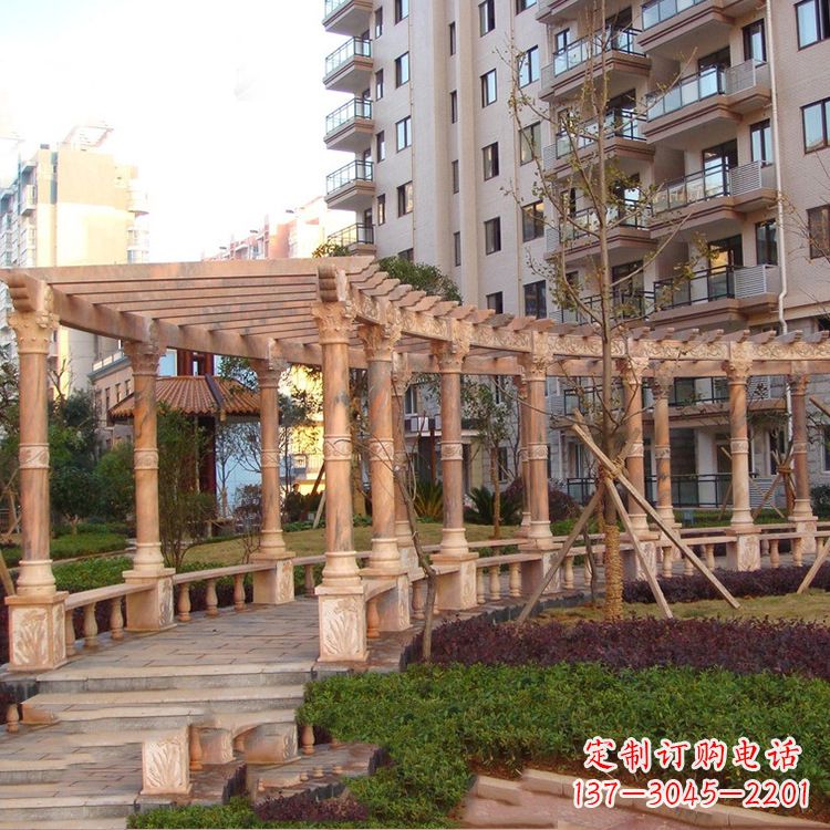 太原小区石雕花架长廊
