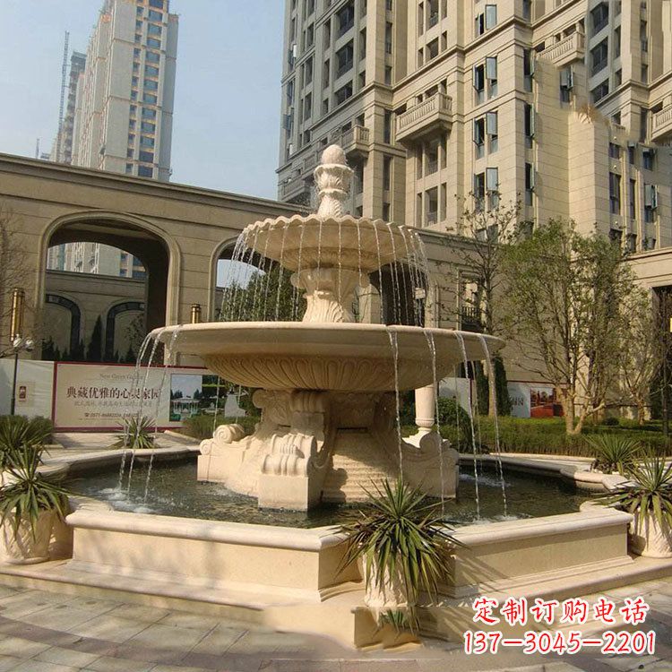 太原小区庭院石雕欧式喷泉