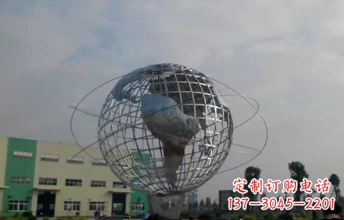 太原校园不锈钢地球仪雕塑222