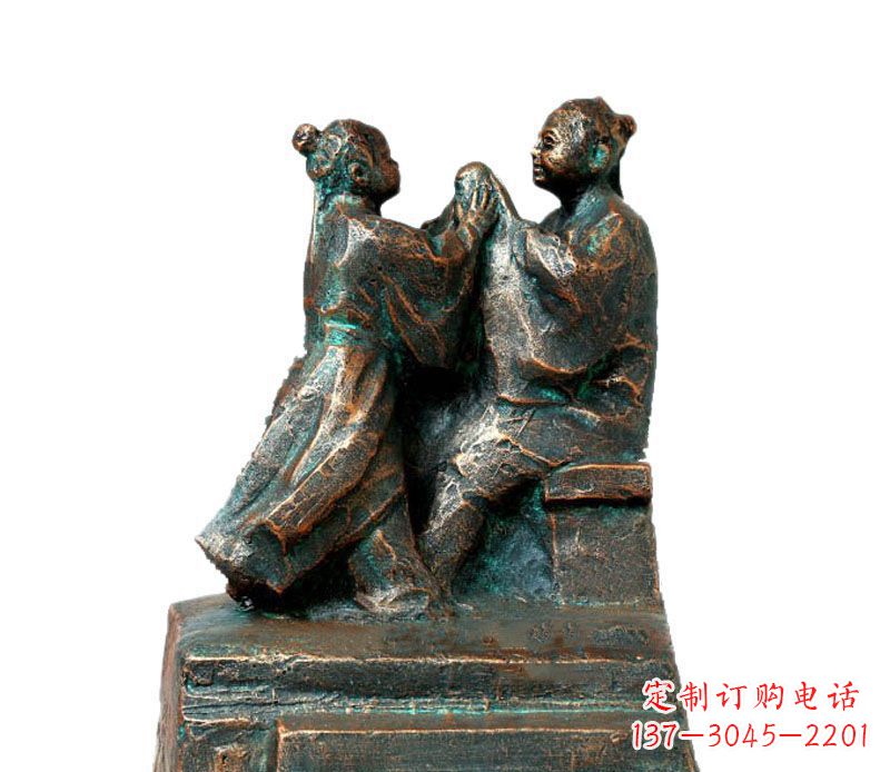太原校园古代孔融让梨人物铜雕