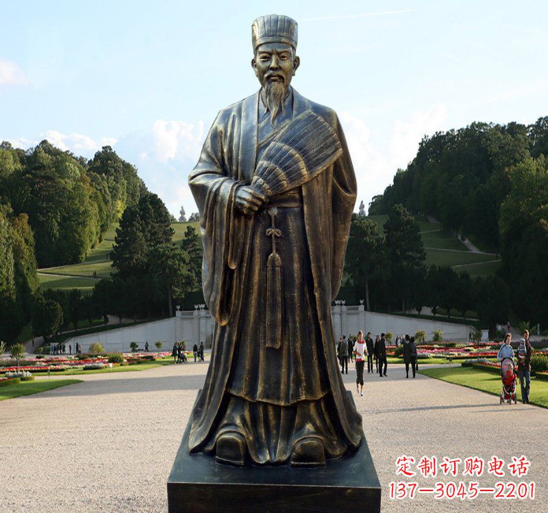 太原校园古代名人诸葛亮铜雕