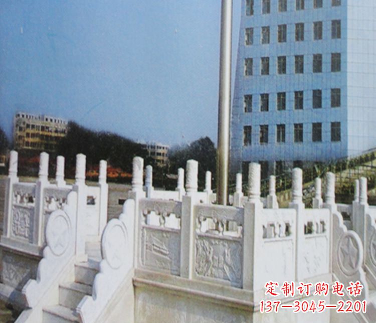 太原校园汉白玉升旗台景观石雕