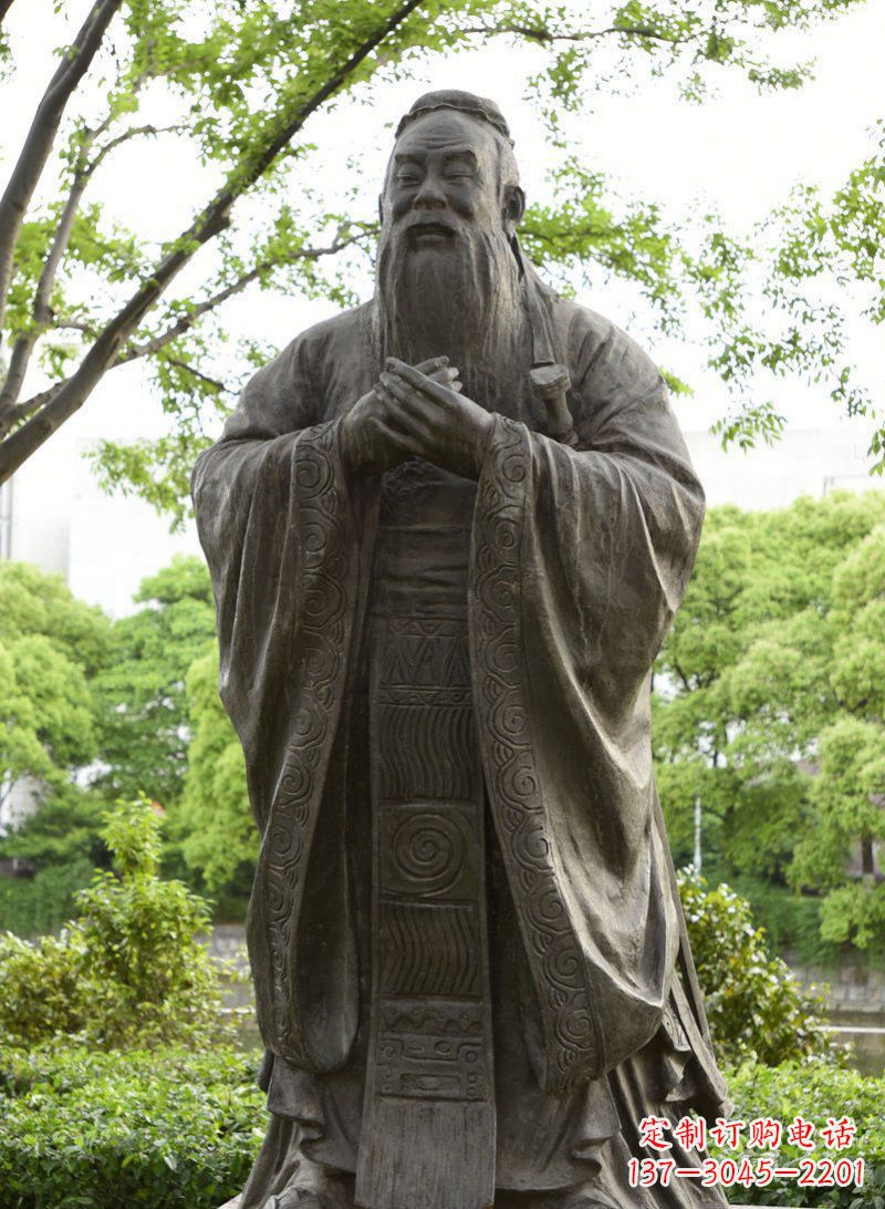 太原校园孔子行教像铜雕 (2)