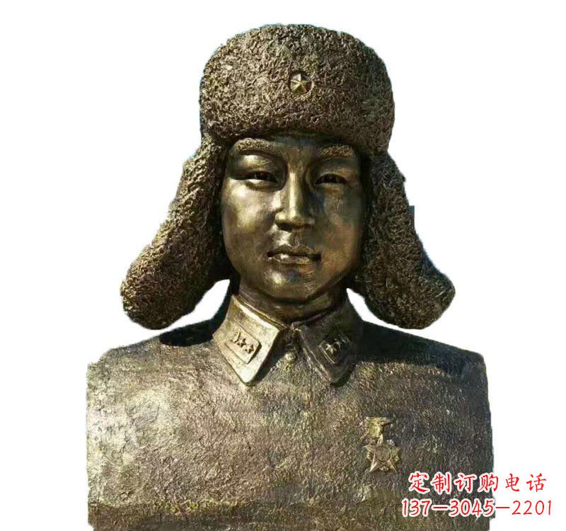 太原校园雷锋头像铜雕