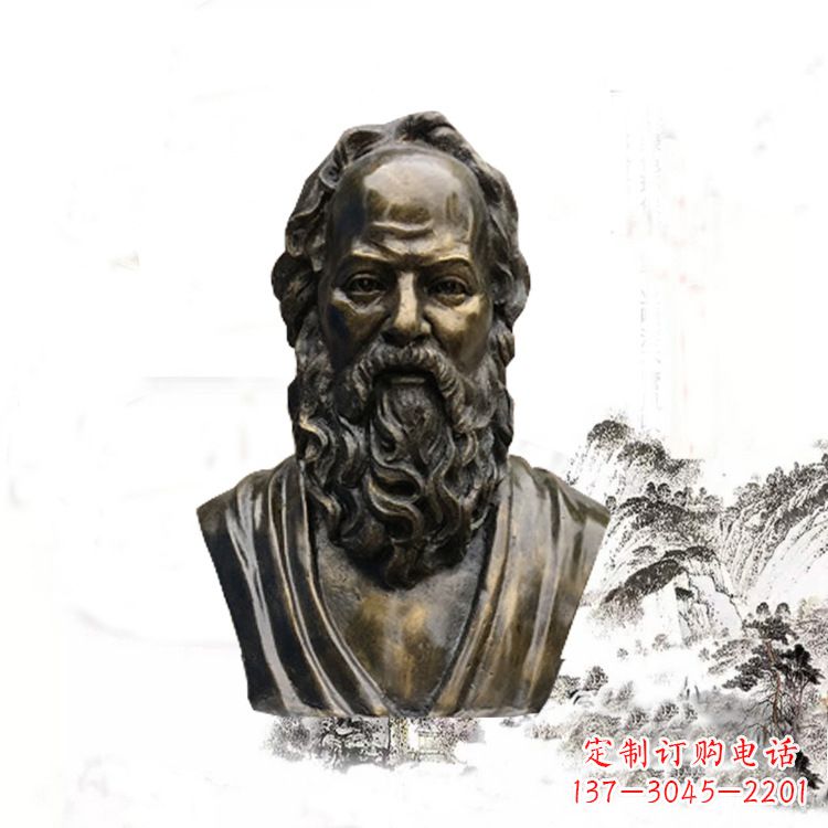 太原校园名人苏格拉底头像雕塑