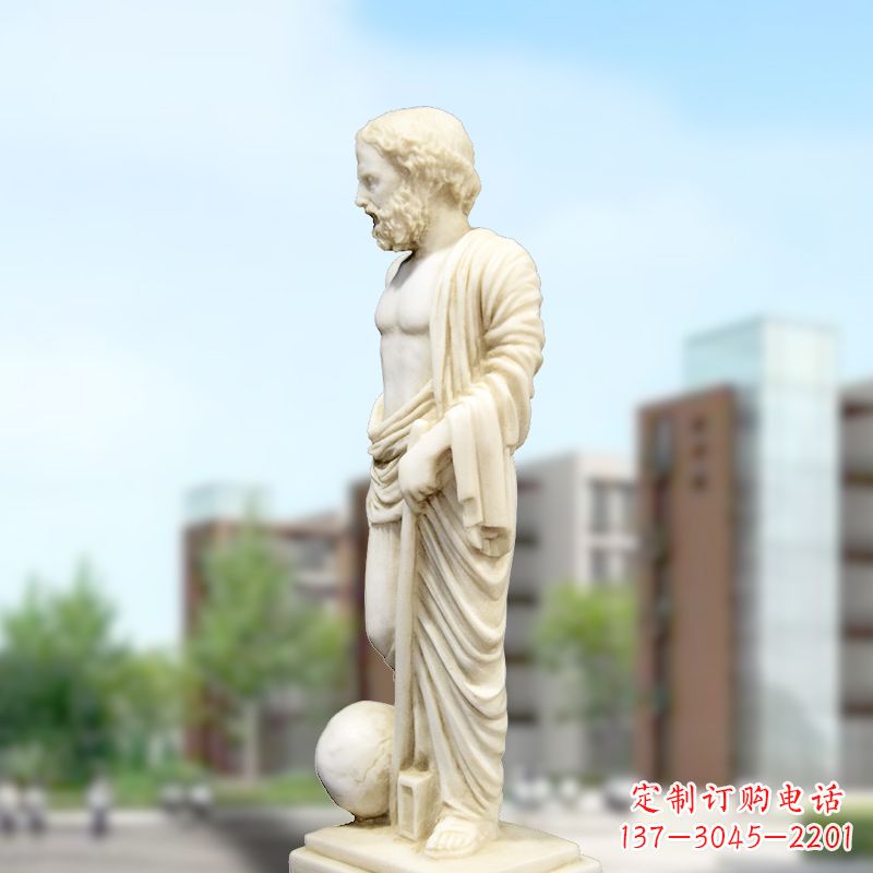 太原校园名人著名物理学家阿基米德石雕塑像