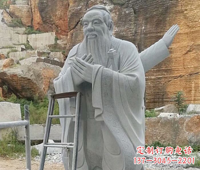 太原校园人物大理石孔子石雕