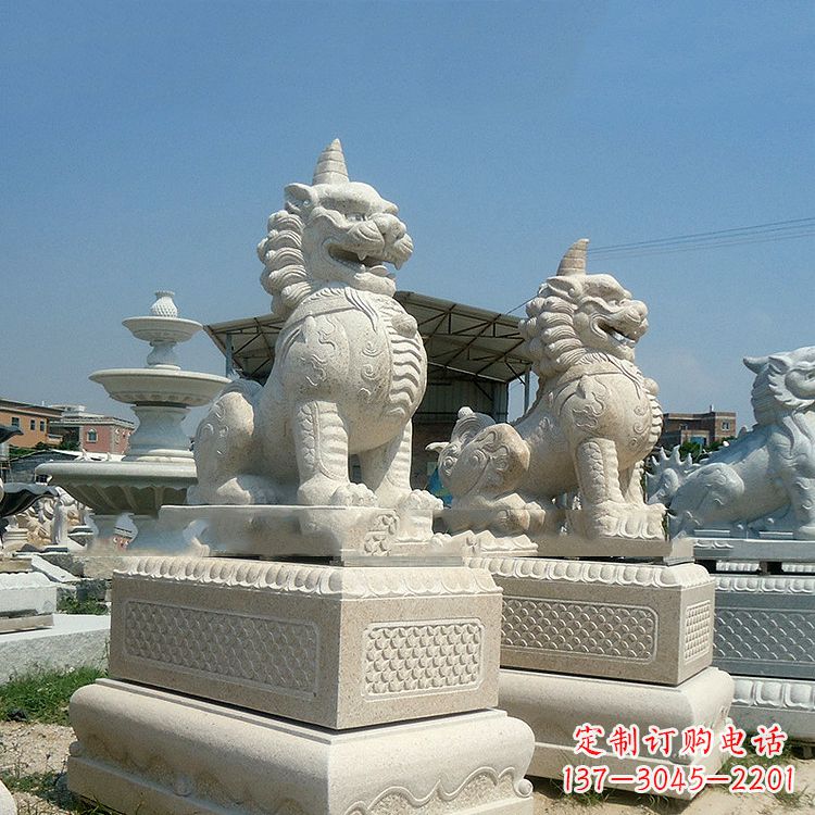 太原獬豸 石雕 独角兽-法院大门神兽雕塑