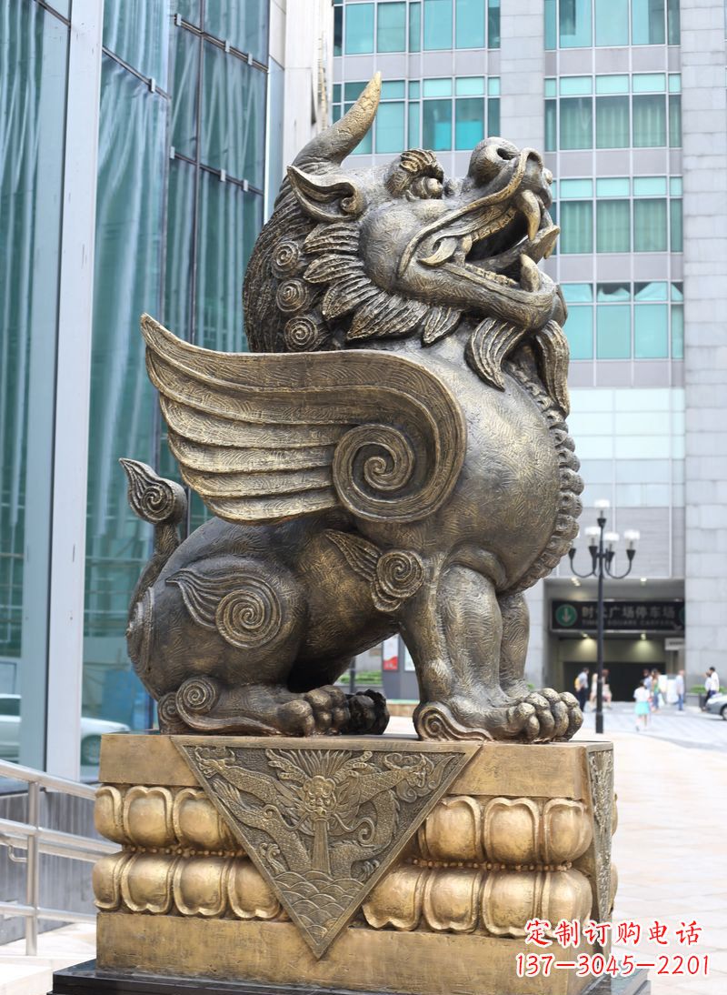 太原獬豸法院独角兽铜雕