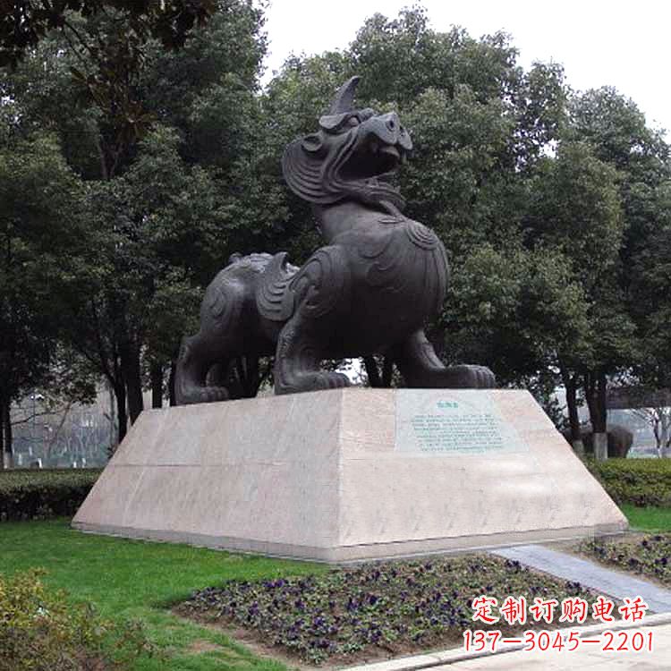 太原獬豸神兽雕塑-公园上古神兽景观雕塑