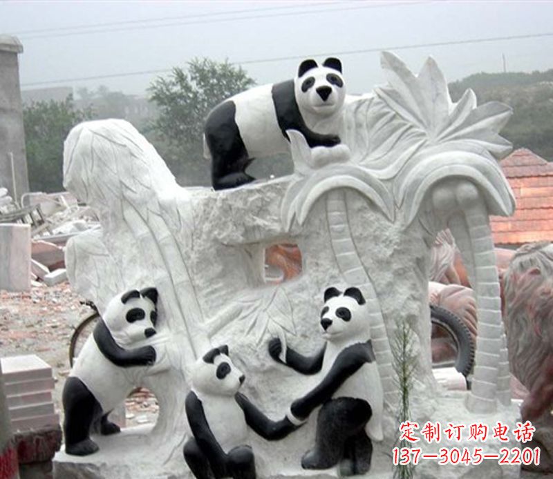 太原熊猫动物景观石雕