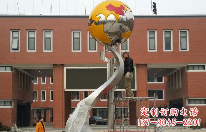 太原学校不锈钢地球雕塑