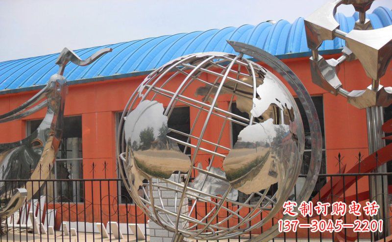 太原学校不锈钢地球仪雕塑