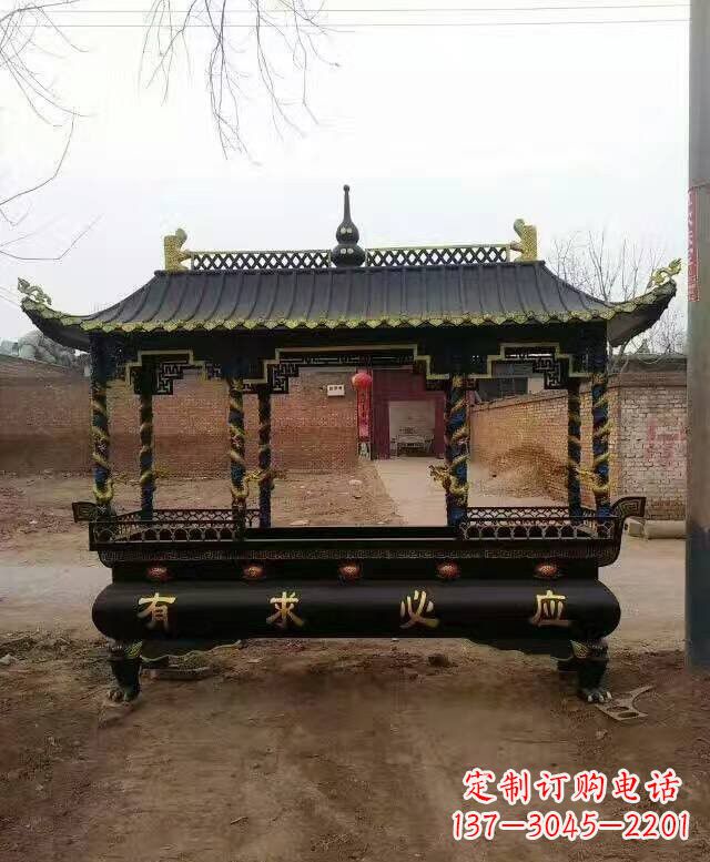 太原有求必应方形香炉铜雕