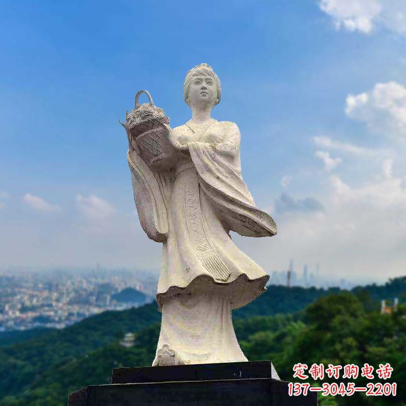 太原虞姬景观石雕像-景区园林古代美女雕塑