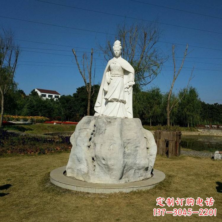 太原虞姬石雕塑-公园历史名人楚汉时期美女雕像