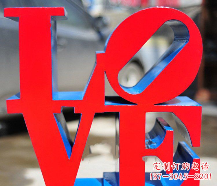 太原园林不锈钢love字母雕塑