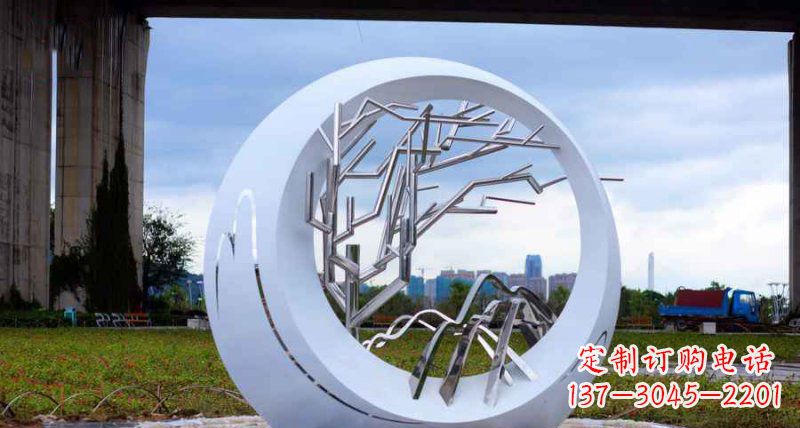 太原园林不锈钢抽象树枝雕塑