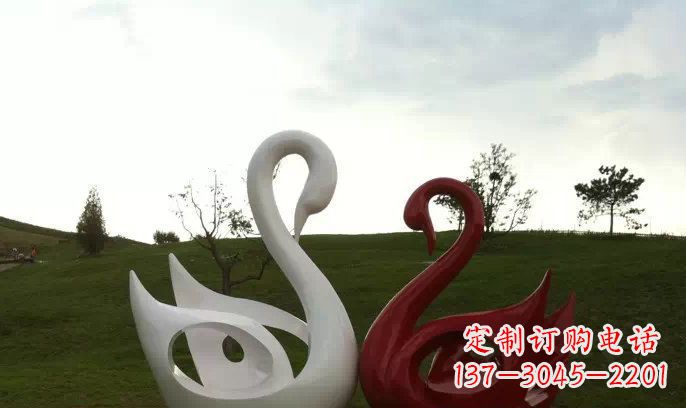 太原园林不锈钢抽象天鹅雕塑