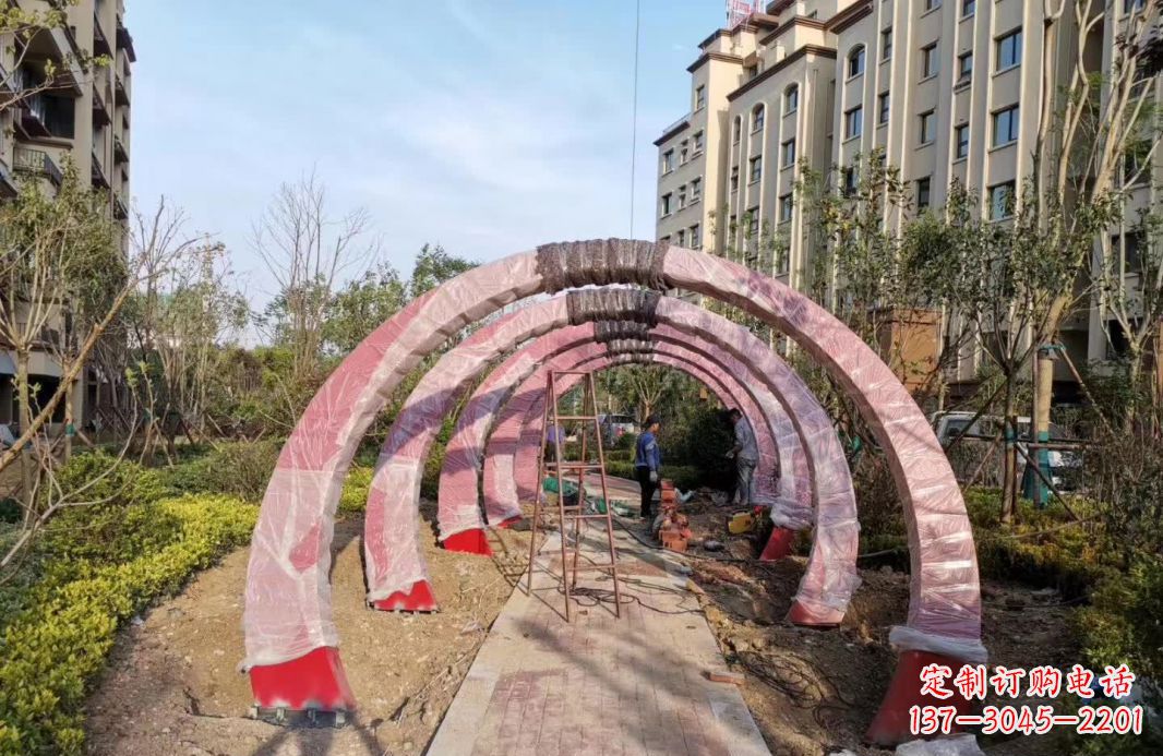 太原园林不锈钢拱门景观雕塑