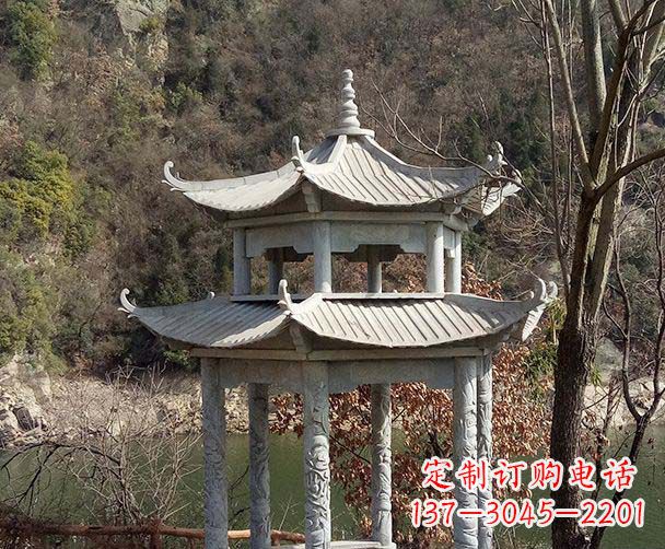 太原园林仿古双层石雕凉亭