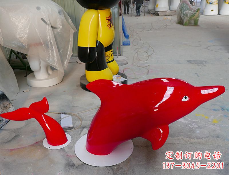 太原园林广场创意海豚入水出水雕塑摆件