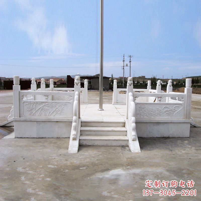太原园林广场升旗台汉白玉石雕国旗台
