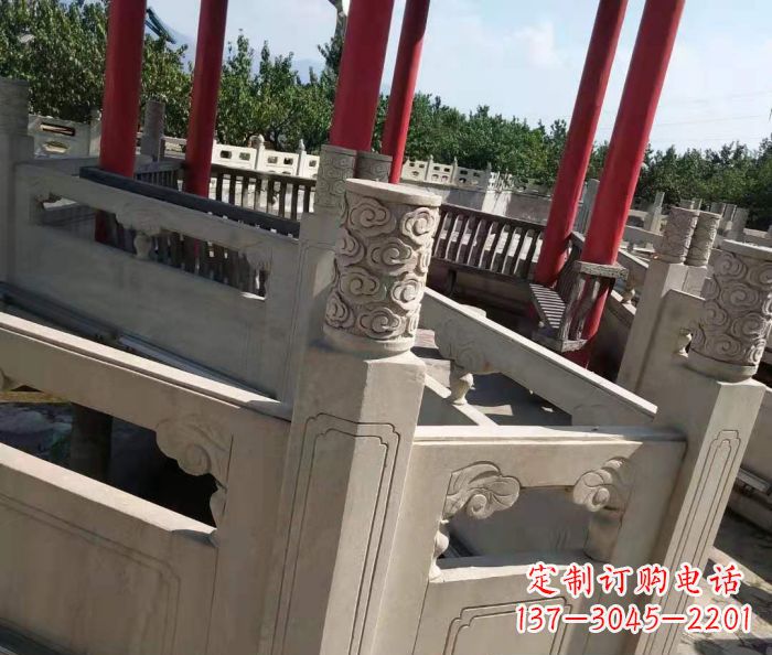 太原园林景观大理石桥栏板石雕 (3)