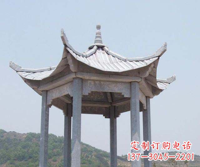 太原园林景观单层石雕凉亭 (2)