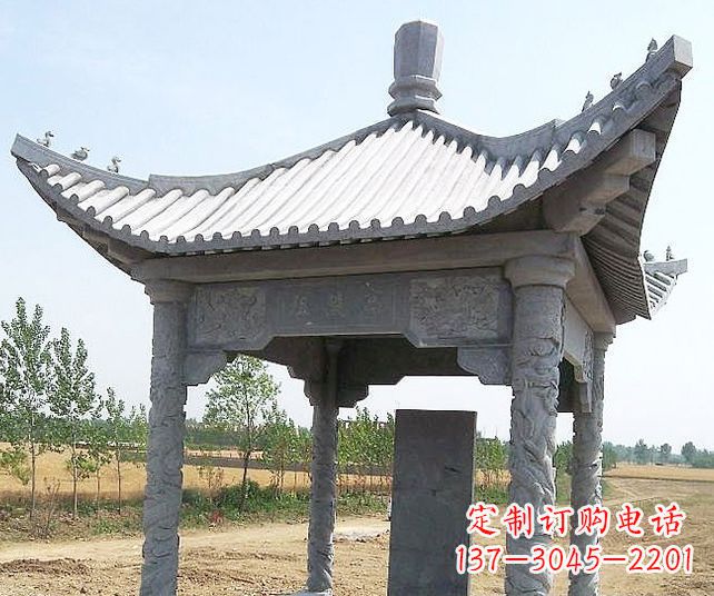 太原园林景观单层石雕凉亭 (4)