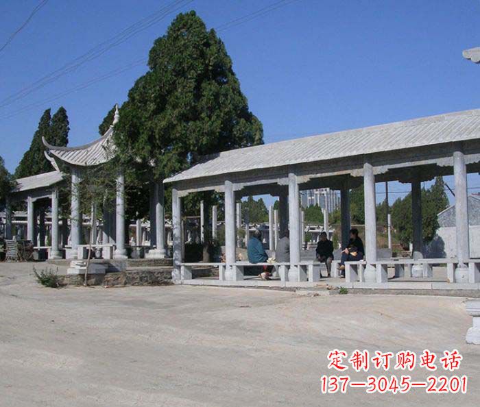 太原园林景观仿古石雕长廊凉亭 (2)