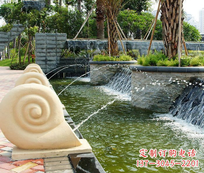 太原园林景观蜗牛喷泉石雕