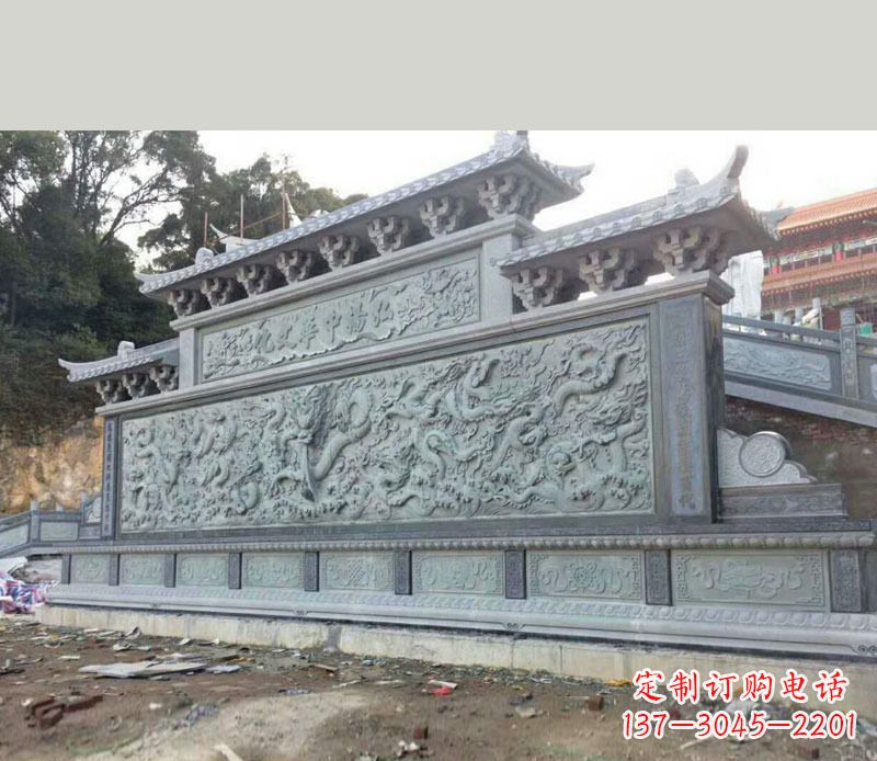 太原园林九龙壁景观石雕 (2)