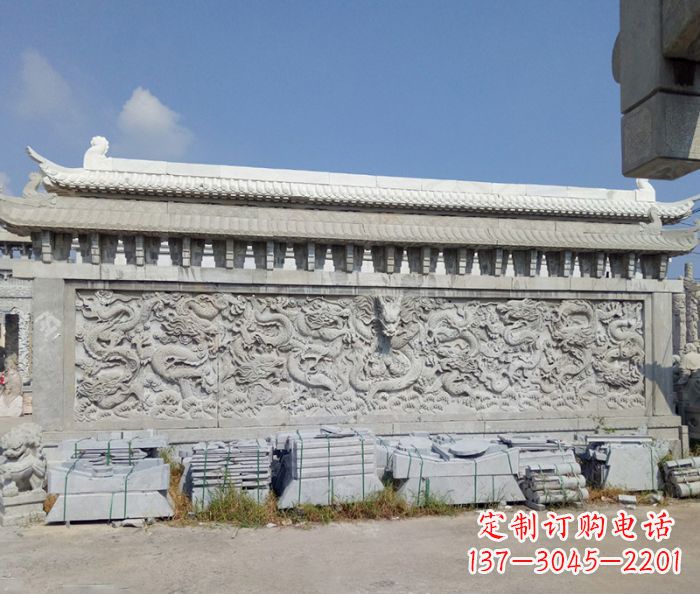 太原园林九龙壁石雕影壁 (3)