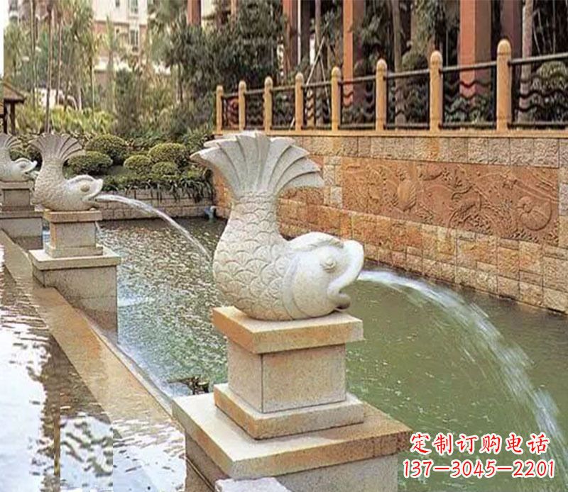 太原园林鲤鱼喷泉景观石雕