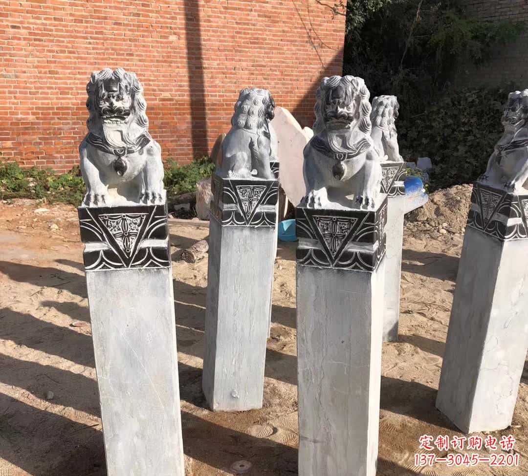 太原园林石雕狮子拴马桩