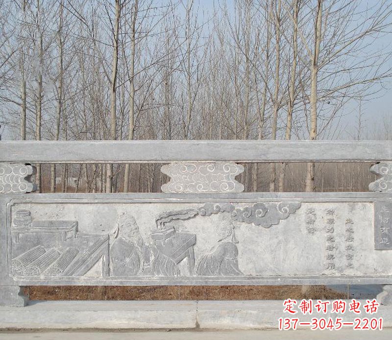 太原园林石浮雕栏板景观石雕 (3)