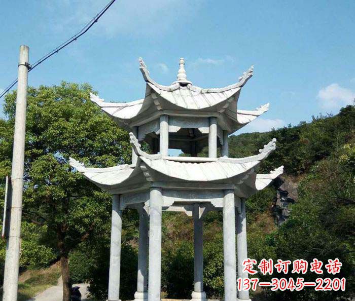 太原园林双层凉亭石雕