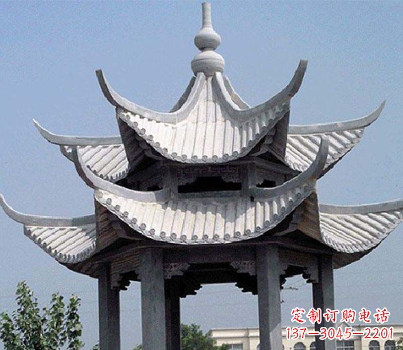 太原园林双层石凉亭景观石雕