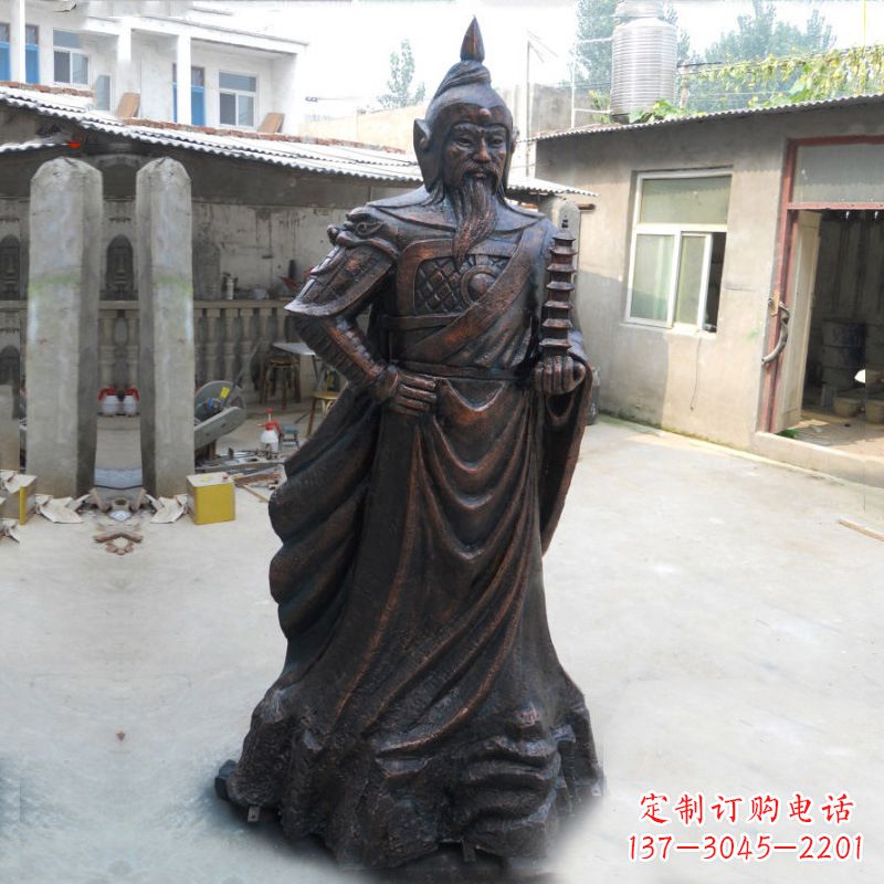 太原战神托塔天王李靖铸铜雕塑