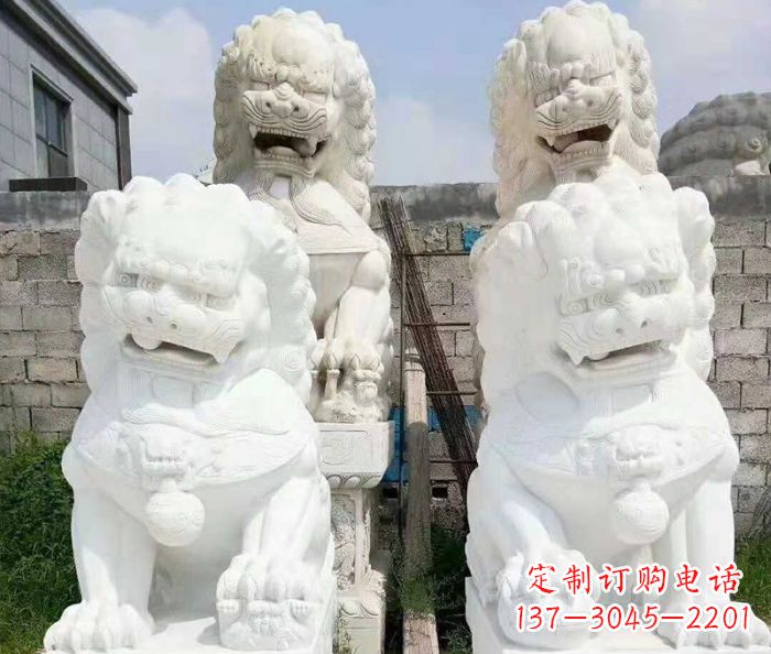 太原招财动物汉白玉狮子石雕
