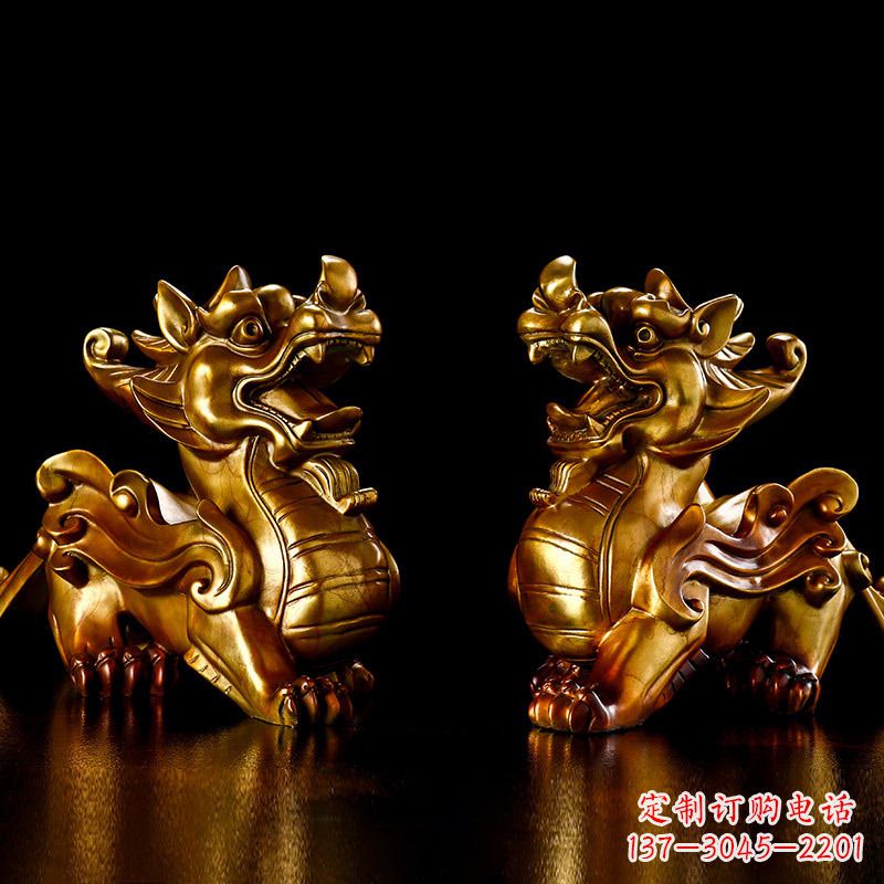 太原招财黄铜貔貅雕塑摆件
